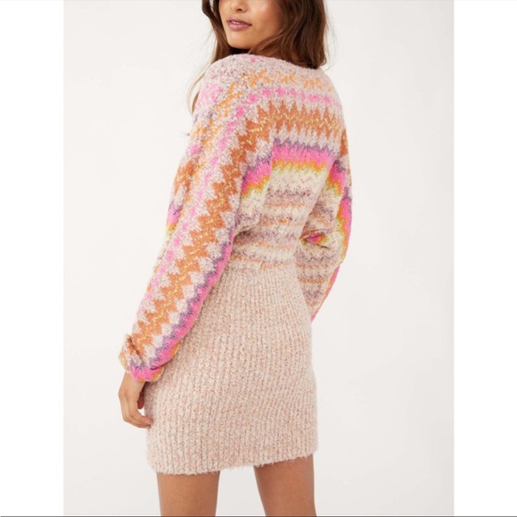 Free People Forever Fairisle Dress / Strawberry Combo - Picture 4 of 7